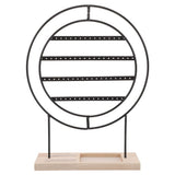 Rotating Metal Jewelry Organizer Stand Black with Space Saving Vertical Earring Holder V1192-AZ-W-24846