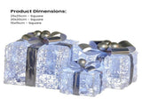 Christabelle Set of 3 Christmas Gift Boxes Display With Lights Jewelled Wire and Silver Bows 112_MHA520