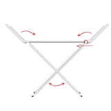 White 220W Electric Heated Towel Rack in Silver with 20 Bars for Fast Drying LSB-59324