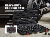 3/8" Drive Impact Socket Set, 90 Piece Socket Set SAE 1/4"-3/4" and Metric 6-19mm, 6 Point Cr-Mo V952-CJ38SAECRMO90NGRCV0