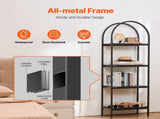 Metal Bookshelf, 4-Tier Arched Industrial Bookshelf, Small Rustic Vintage Storage Bookcase with Open V952-JSSJGXJSM4C1MP64LV0