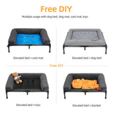 P&P Pet Cot with Bolster Support and Breathable Mesh Design for Dogs to Lounge V767-P-XD128-GY-XLG1