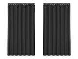 Artiss 2X Blockout Curtains Eyelet 240x230cm Black BC-MATT-240X230-BK