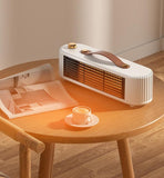 White Desktop Space Heater for Home, Fast Heating Room Warmer for Bedroom, Whole-Room Heater V1221-XM-QNQ-001