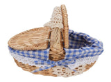 Wicker Picnic Basket with Removable Liner Empty Picnic Hamper Basket with Lid and Handle for Easter V1294-YM0901-3111250051112