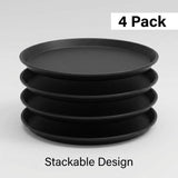 14-Inch Round Non-Slip Serving Tray Set 4Pack Rubber Surface Drink & Meal Carrier for Home, Caf & V1258-DP02-C-2108