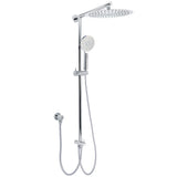 WELS Chrome Round Large 12" Rain Shower Head 3 Modes Handheld Wall Arm Rail 2in1 Set V1233-HR002M4CSC842KSR112