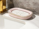 2PCS Ceramic Marble Self-draining Soap Holder,Double Layer Bar Soap Holder with Drain,Soap Dishes V1192-AZ-W-10183