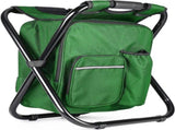 Military Green Folding Camping Chair - Portable, Compact, Adjustable with Fishing Rod Holder V1258-DP02-BOL-481