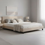 King Linen Fabric Bed Frame Beige V63-800747