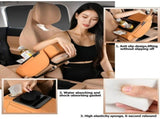 Car Armrest Cushion, 13.4" x 7.8" Car Armrest Storage with 2 Storage Bags, Cup Holder, Tissue V1366-AZ2-W-11466