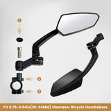 Handlebar Bike Mirror,HD Convex Glass Rear View Mirror with Shatterproof Film,360&deg Adjustable V1366-AZ2-W-24541
