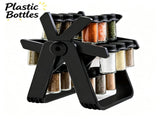 Rotating Kitchen Condiment Storage Rack, 18Piece Plastic Spice Bottle Set, Countertop Seasoning V1221-XM-LB5187-ZS160