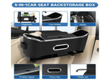 Car Seat Back Storage Box -Multifunctional Storage Box with Cup Holders, Tissue Box & Hooks, V1366-AZ2-W-11395