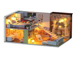 DIY Miniature Dollhouse with Furniture and LED Lights 3D Wooden Doll House Creative Birthdays V1294-YM0901-H35173-2