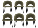 Artiss Dining Chairs Set of 6 Velvet Hollow Green MO-DIN-C-01-VEL-GNX6
