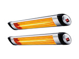 Devanti 2PCS Electric Radiant Strip Heater Indoor Outdoor Patio Remote Control 1500W RHP-1500R-SI-2X