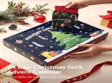 Advent 2025 Adult Men 24 Days of Christmas Cotton Socks US 7-13 Fun Christmas Sock Advent V1079-SOCKRED