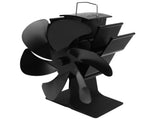 6 Blades Heat Powered Stove Fan Self Starting High Temperature Resistant Fireplace Fan LT385 4 Black V1294-YM3113220250411-0421
