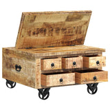 Coffee Table Rough Mango Wood 70x70x40 Cm 43_243979