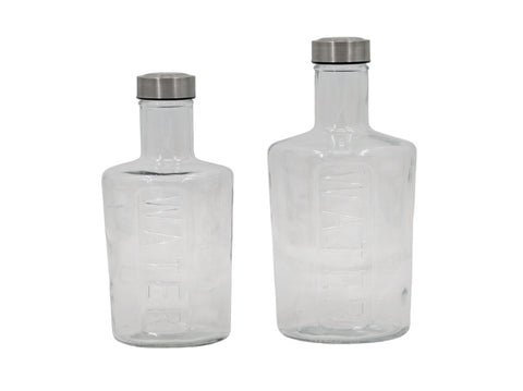 bulk 6 Clear Glass Bottle w Screw Lid 1.5Lt 31cm V637-KIT38746