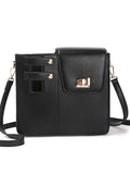 Black Portable Beverage Bottle Cup Holder Bag Trendy Crossbody Design for Daily Commute V888-ELOSUNG13531