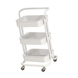 3 Tier Rolling Cart Minimalist Style Sturdy Carbon Steel Mobile Utility Cart for Kitchen Bathroom V1294-YM0901-3117240234912