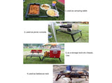 Folding Campfire Grill Heavy Duty Steel Grate Portable Over Fire Camping Grill for Outdoor Open V1294-YM0717-10146766