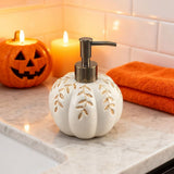 Halloween Pumpkin Soap Dispenser Ceramic Refillable Lotion Pump Bottle For Fall Bathroom Kitchen V1369-AZ3-W-14968