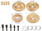 Grinding Disc Set for Angle Grinder, 4 Pcs Wood Carving Discs and 5 Pcs Rasp Drill Bits for Wood V1237-ZY-924-025