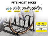 Weisshorn 5 Bike Floor Stand Rack Fits 20"-29" MTB Tires for Garage Storage BIKE-5-U-BK