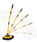 Telescopic Car Wash Brush with 15 Degree Curved Head, Rotating Microfiber Pad and Extendable Handle V1189-LC-QP-00792