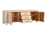 Buffet Sideboard in Oak Colour Constructed with Solid Acacia Wooden Frame Storage Cabinet with V43-BFT-NOW-OAK