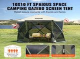 Pop Up Gazebo Tent, Pop-Up Screen Tent 6 Sided Canopy Sun Shelter with 6 Removable Privacy Wind V952-ZPSLTJLS10X1F6ZWMV0