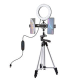 Live Broadcast Dual Phone Bracket & 6.2 Inch Led Ring Light Kit With Tripod Mount PRL-4303TKP