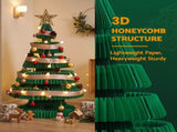 Jingle Jollys Paper Christmas Tree 87CM w/ Star Topper LEDs Xmas Decorations Kit Home Office Green PAPER-XMAS-TR-75-GN