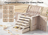 Embellir Jewellery Box 6 Layer Organiser Large Display Case Storage JEW-BOX-6T-WH