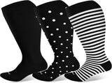 Pl Size Compression Socks Wide Calf Men&Women 20-30 mmhg Knee High Support Socks for Medical, Nurse, V1258-DP02-F-516