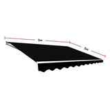 Motorised Outdoor Folding Arm Awning Retractable Sunshade Canopy Black 5.0m x 3.0m V63-842921