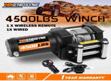 Electric Winch 4500LBS Winch Steel Cable Trailer Towing Remote ATV Winch UTV Winch 4WD V211-AUEB-MNEW001S