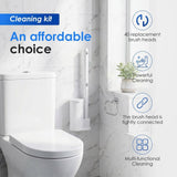Toilet Brush Cleaning Kit, Deep Thorough Cleaning, Non Woven Sponge Head, Easy Replacement, for V1369-AZ3-W-12053