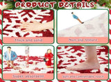 Winter Snowflake Rug Red Bath Mat Bathroom Decor Welcome Non Slip Xmas Washable Bathtub Tub Doormat V1259-DP01-A-5598