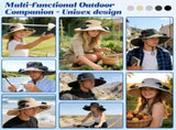 Solar Powered Fan Sun Hat with Dual Built In Fans, Wide Brim Hands Free Hat for Fishing, Beach, V1189-LC-AMZ-00139
