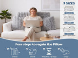 Giselle Wedge Pillow Headboard, Easy Wash Zipper Cover & Anti-Flat Foam, Couch Lumbar Support for HBP-VRNECK-COR-GY-KS