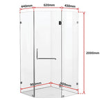 900 x 900mm Frameless 10mm Glass Shower Screen By Della Francesca V63-831671