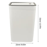 White Multipurpose Press-Top Garbage Can, Large Capacity PP Trash Bin for Home Use V1192-AZ-W-30473