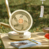 USB Rechargeable Auto Oscillation Tilt Adjustable Cordless Fan with Remote Control and Night Light V915-EL0111