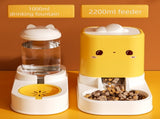 Pink Cat Dog Automatic Feeder Waterer Set 2-in-1 Dry Wet Separation Station with 2200ml Food V888-ELOSUNG50008