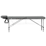 Zenses Massage Table 55cm Portable 2 Fold Aluminium Beauty Bed Grey MT-ALUM-2FOLD-GR-55