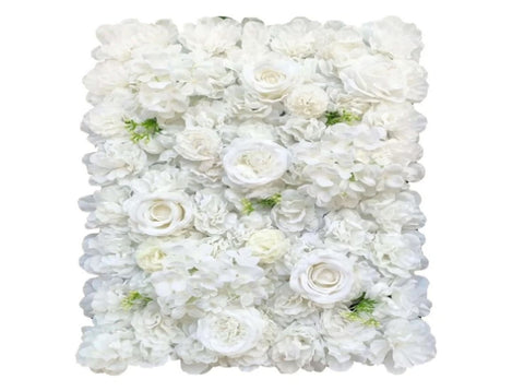 Artificial Flower Wall Backdrop Panel 40cm x 60cm Mixed Whites V637-DP1193820